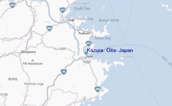 Kazura, Oita, Japan Tide Station Location Map