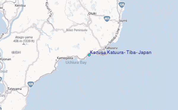 Kazusa Katuura, Tiba, Japan Tide Station Location Map