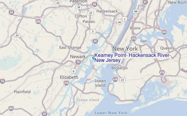 Kearney Point, Hackensack River, New Jersey Tide Station Location Map