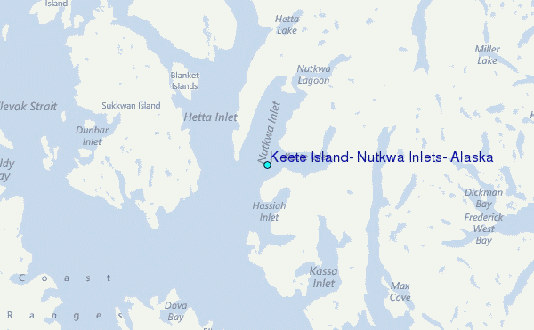 Keete Island, Nutkwa Inlets, Alaska Tide Station Location Map