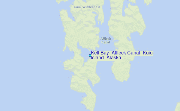 Kell Bay, Affleck Canal, Kuiu Island, Alaska Tide Station Location Map