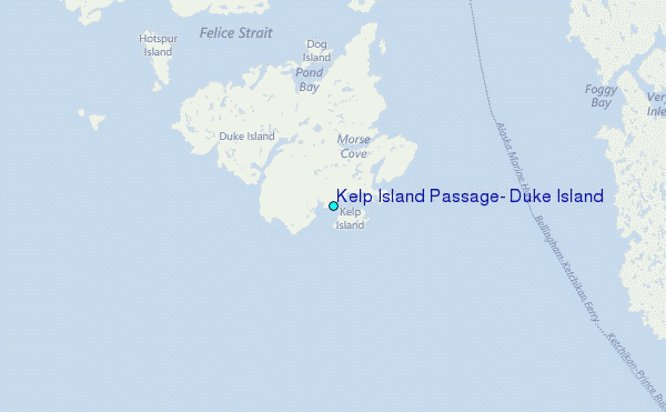 Kelp Island Passage, Duke Island Tide Station Location Map