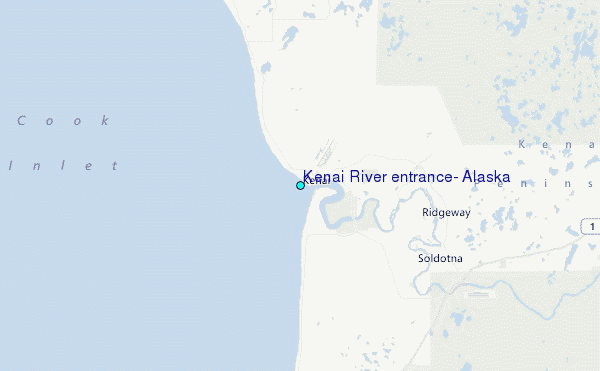 Kenai River entrance, Alaska Tide Station Location Map
