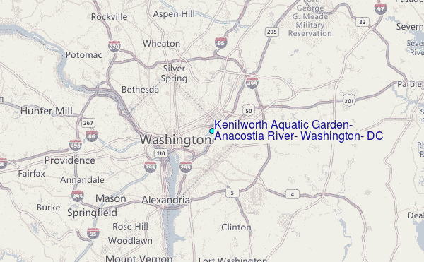 Kenilworth Aquatic Garden, Anacostia River, Washington, DC Tide Station Location Map