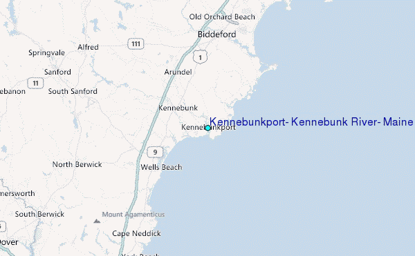 Kennebunkport, Kennebunk River, Maine Tide Station Location Map