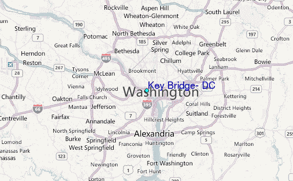 Key Bridge, DC Tide Station Location Map