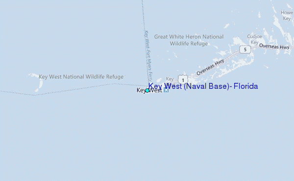 Key West (Naval Base), Florida Tide Station Location Map