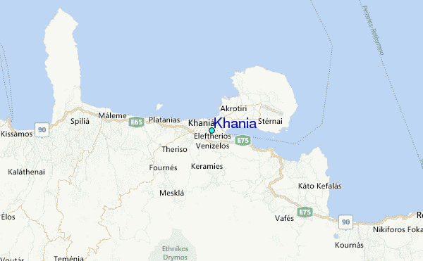Khaniá Tide Station Location Map
