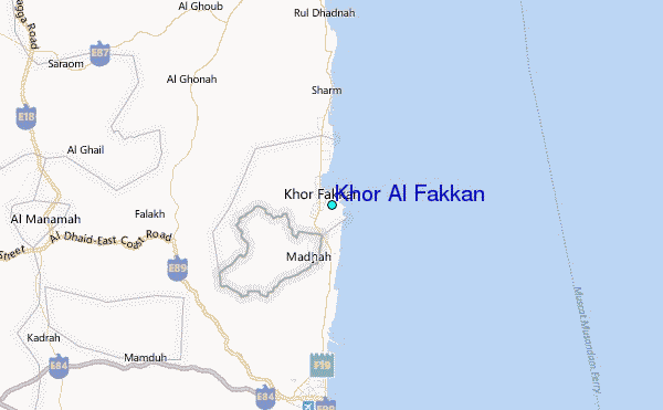 Khor Al Fakkan Tide Station Location Map