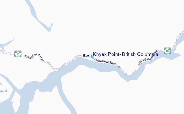 Khyex Point, British Columbia Tide Station Location Map