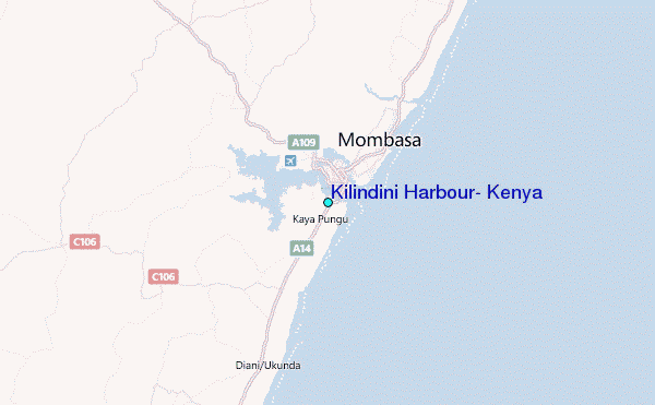 Kilindini Harbour, Kenya Tide Station Location Map