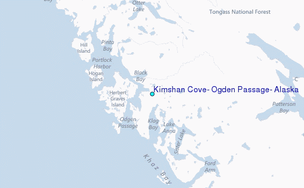 Kimshan Cove, Ogden Passage, Alaska Tide Station Location Map