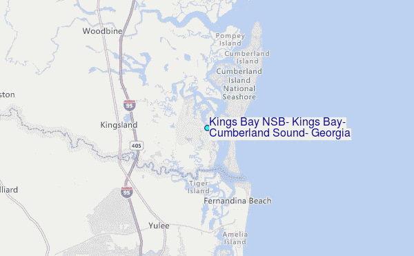 Kings Bay NSB, Kings Bay, Cumberland Sound, Georgia Tide Station Location Map