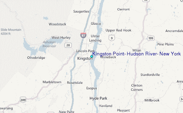 Kingston Point, Hudson River, New York Tide Station Location Map