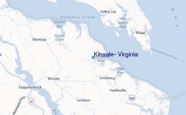 Kinsale, Virginia Tide Station Location Map