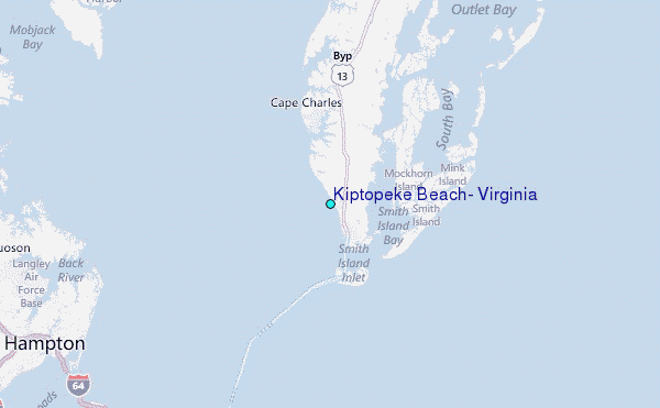 Kiptopeke Beach, Virginia Tide Station Location Map