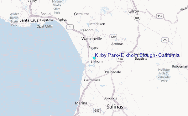 Kirby Park, Elkhorn Slough, California Tide Station Location Map