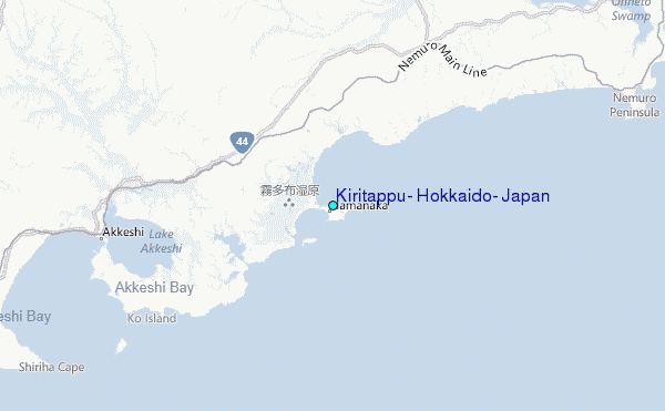 Kiritappu, Hokkaido, Japan Tide Station Location Map