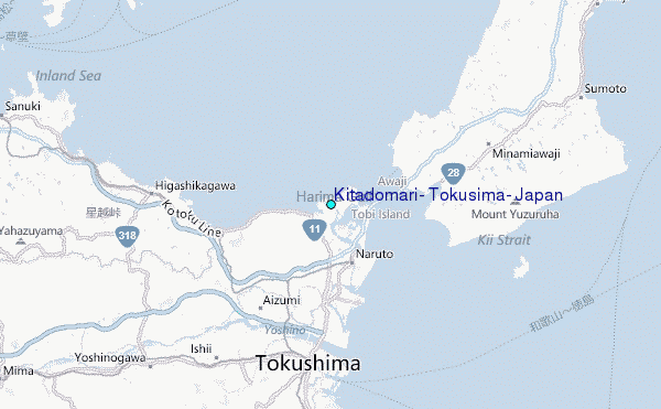 Kitadomari, Tokusima, Japan Tide Station Location Map