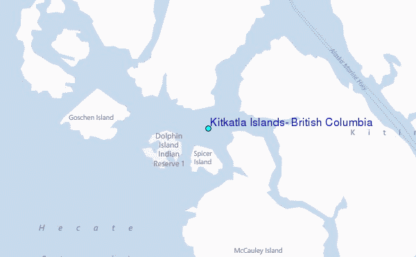 Kitkatla Islands, British Columbia Tide Station Location Map