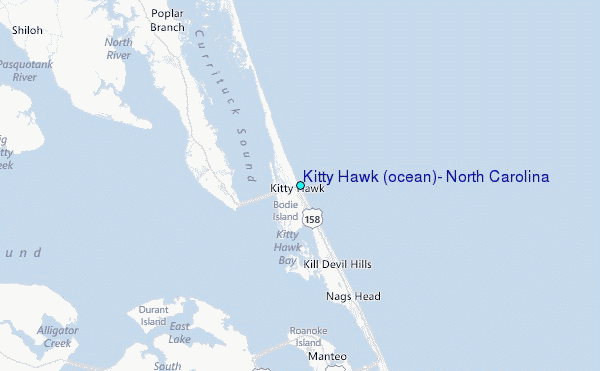 Kitty Hawk (ocean), North Carolina Tide Station Location Map