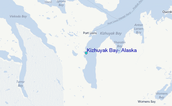 Kizhuyak Bay, Alaska Tide Station Location Map