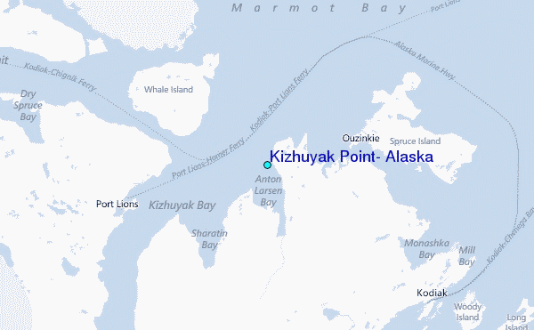Kizhuyak Point, Alaska Tide Station Location Map