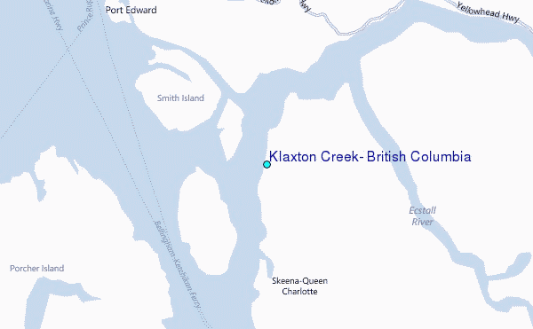 Klaxton Creek, British Columbia Tide Station Location Map