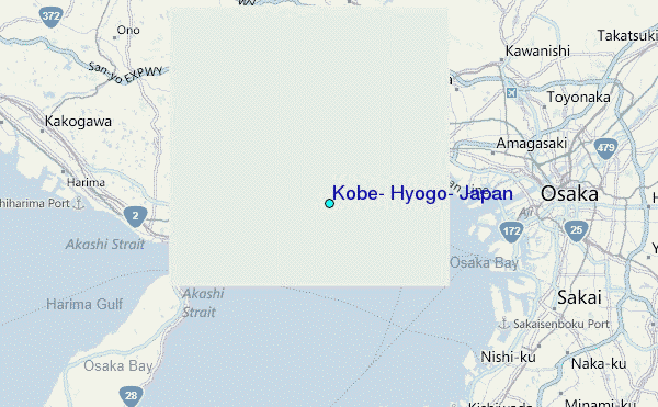 Kobe, Hyogo, Japan Tide Station Location Map