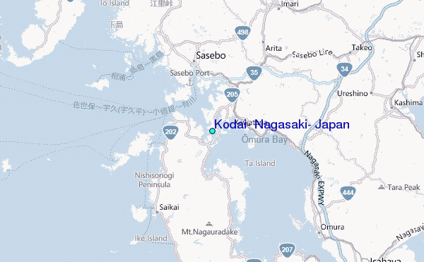 Kodai, Nagasaki, Japan Tide Station Location Map