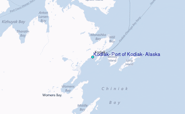 Kodiak, Port of Kodiak, Alaska Tide Station Location Map