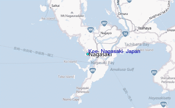 Koe, Nagasaki, Japan Tide Station Location Map