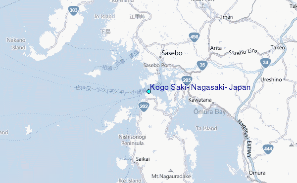 Kogo Saki, Nagasaki, Japan Tide Station Location Map
