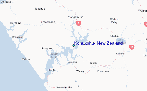 Kohukohu, New Zealand Tide Station Location Map
