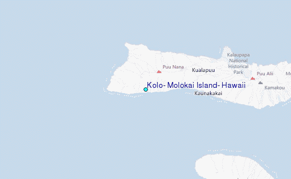 Kolo, Molokai Island, Hawaii Tide Station Location Map