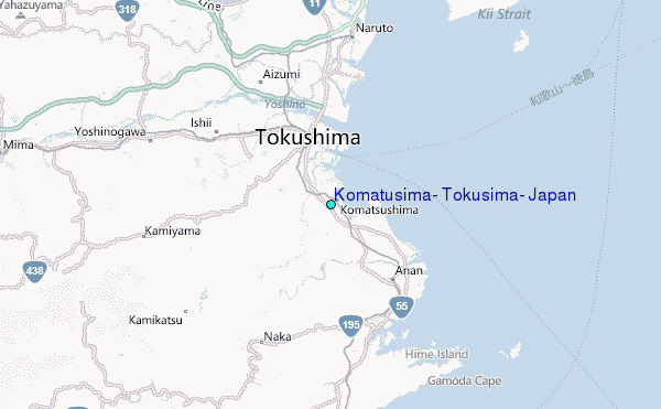 Komatusima, Tokusima, Japan Tide Station Location Map