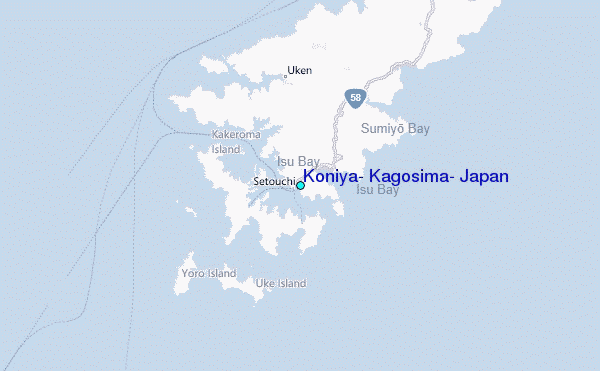 Koniya, Kagosima, Japan Tide Station Location Map