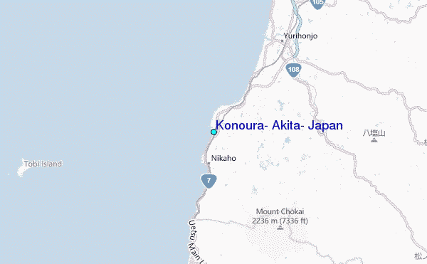 Konoura, Akita, Japan Tide Station Location Map