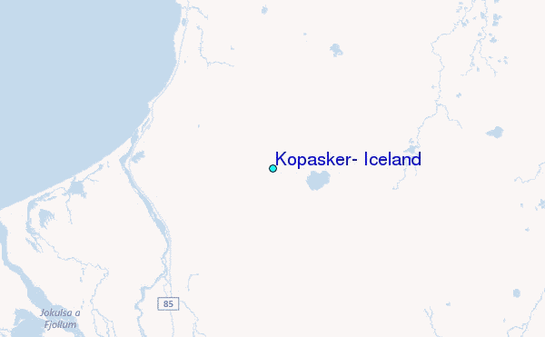 Kopasker, Iceland Tide Station Location Map
