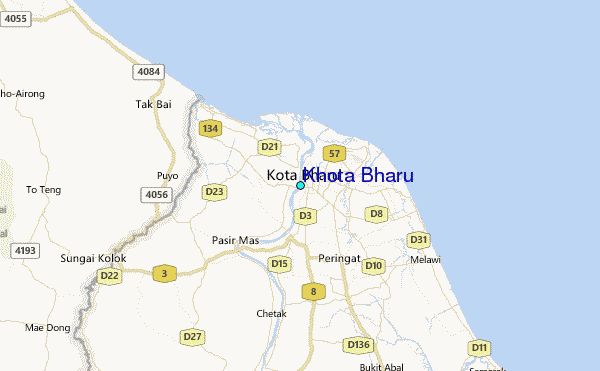 Khota Bharu Tide Station Location Map