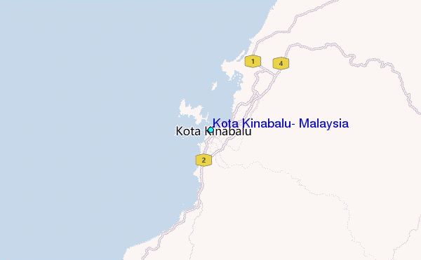 Kota Kinabalu, Malaysia Tide Station Location Map