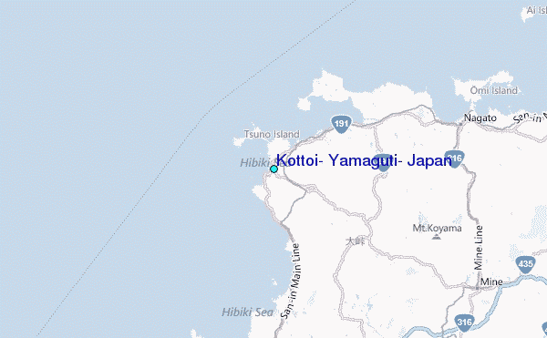Kottoi, Yamaguti, Japan Tide Station Location Map