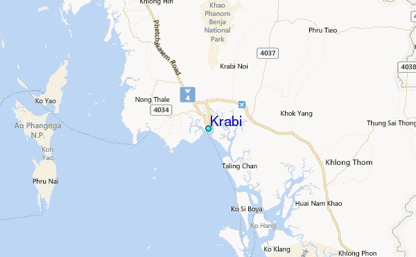 Krabi Tide Station Location Map