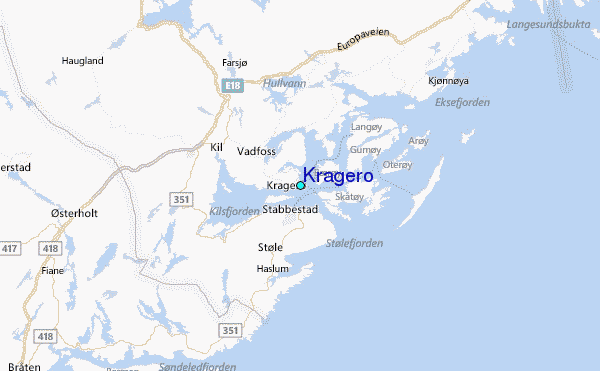 Kragero Tide Station Location Map
