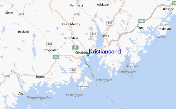 Kristiansand Tide Station Location Map
