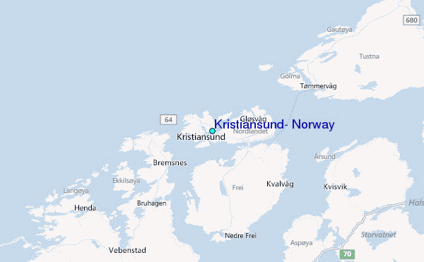 Kristiansund, Norway Tide Station Location Map
