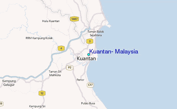 Kuantan, Malaysia Tide Station Location Map