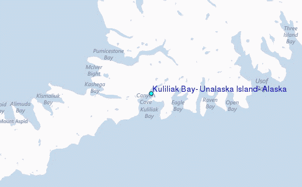 Kuliliak Bay, Unalaska Island, Alaska Tide Station Location Map
