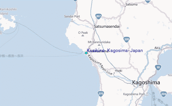 Kusikino, Kagosima, Japan Tide Station Location Map