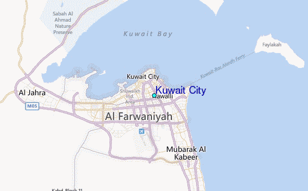 Kuwait City Tide Station Location Map